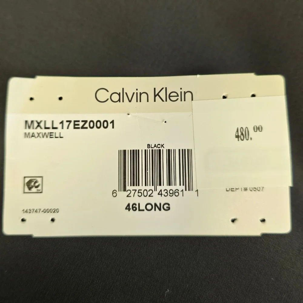 Calvin Klein Men Sport Coat Maxwell Black 46L Wool Blend Quiet Luxury Office NWT